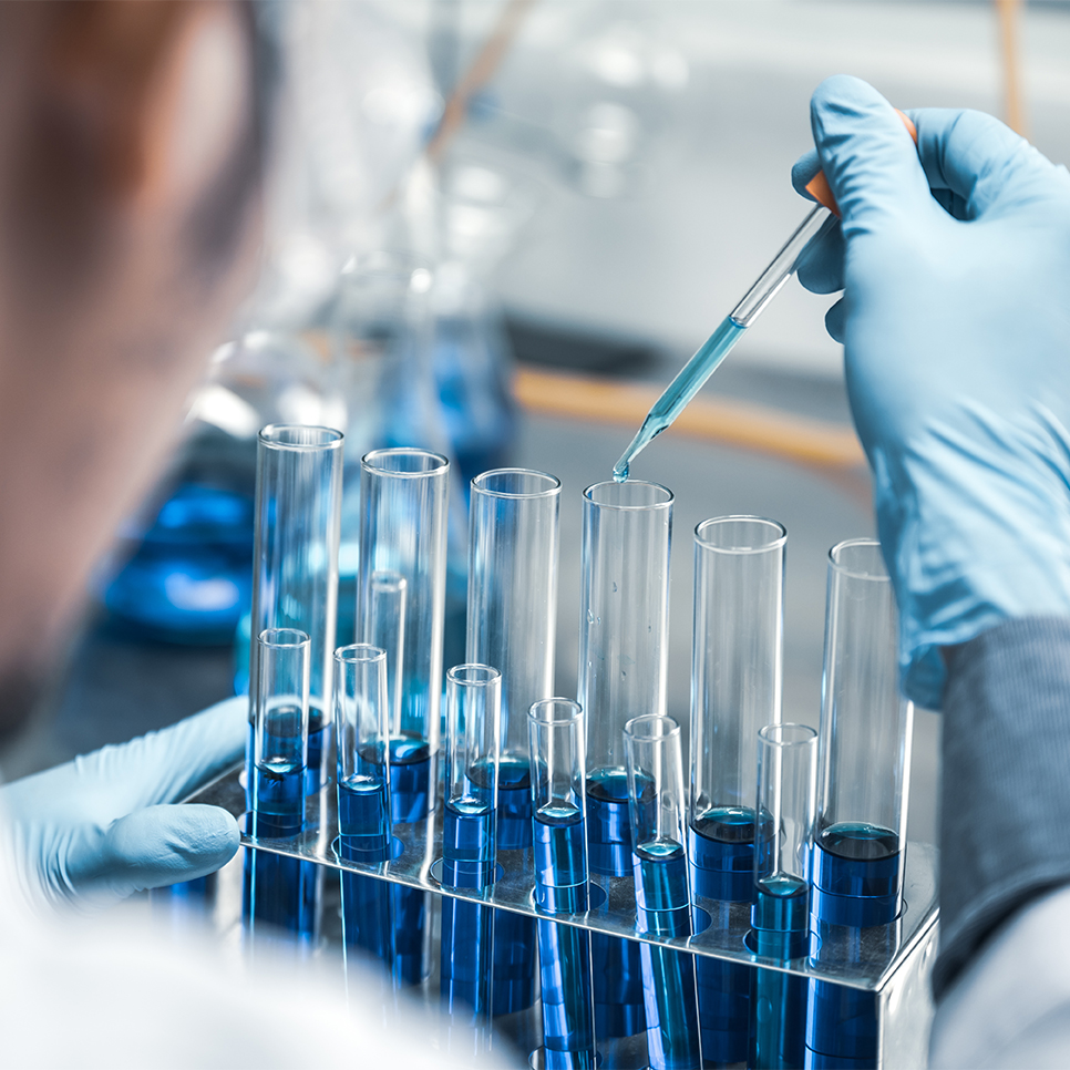 Dermatologist working in a lab on propedix products